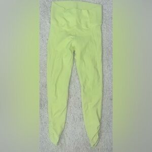 Wilo the Label Anthropologie lime green ribbed capri leggings with ruching